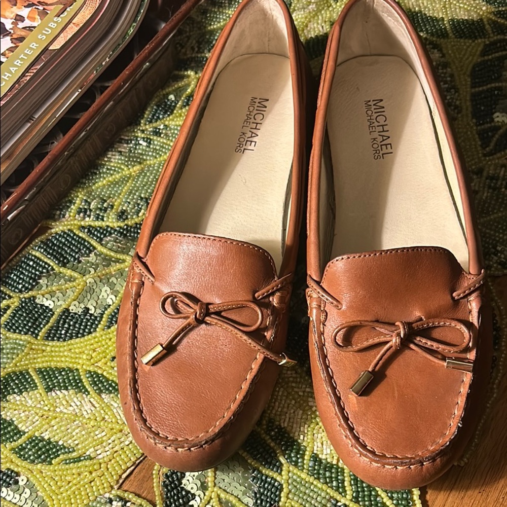 Michael Kors Brown Leather Loafers